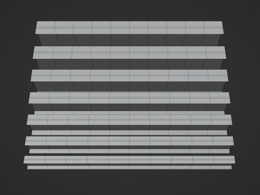 Steel Beams Set - IPN European Standard - DIN 1025-1 Low-poly 3D model_4