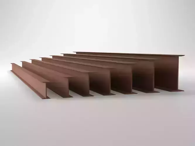 Steel Beams Set - IPN European Standard - DIN 1025-1