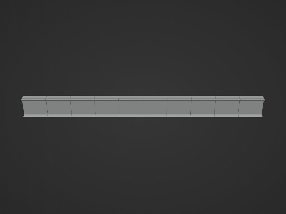 Steel Beam IPN 200 - European Standard - DIN 1025-1 Low-poly 3D model_4