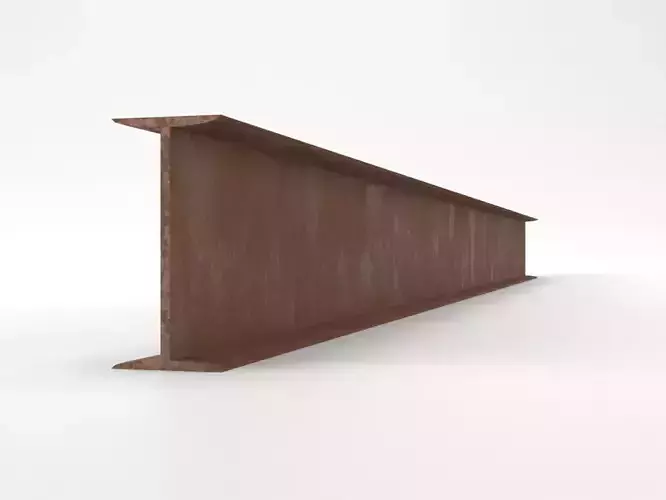 Steel Beam IPN 140 - European Standard - DIN 1025-1 Low-poly 3D model