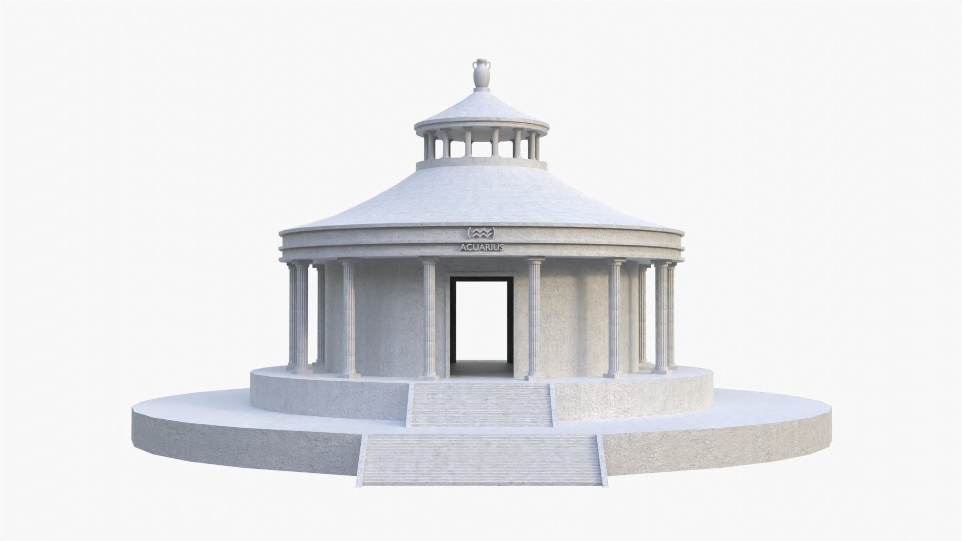 ACUARIO TEMPLE - Templo de Acuario - Acuarius Low-poly 3D model_2
