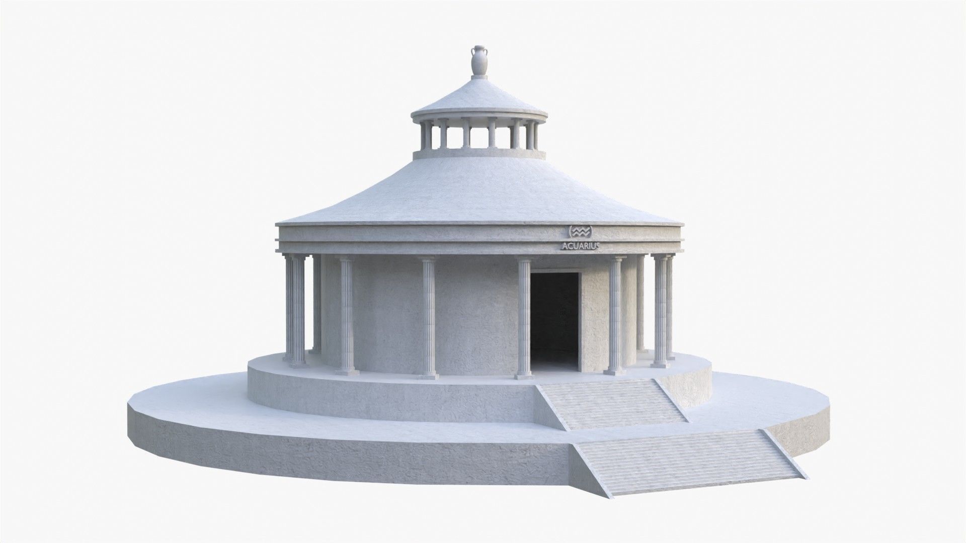 ACUARIO TEMPLE - Templo de Acuario - Acuarius Low-poly 3D model_1