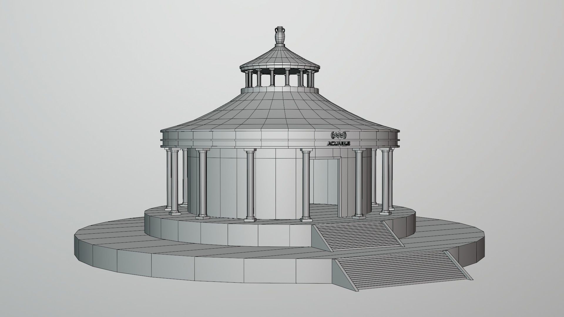 ACUARIO TEMPLE - Templo de Acuario - Acuarius Low-poly 3D model_6
