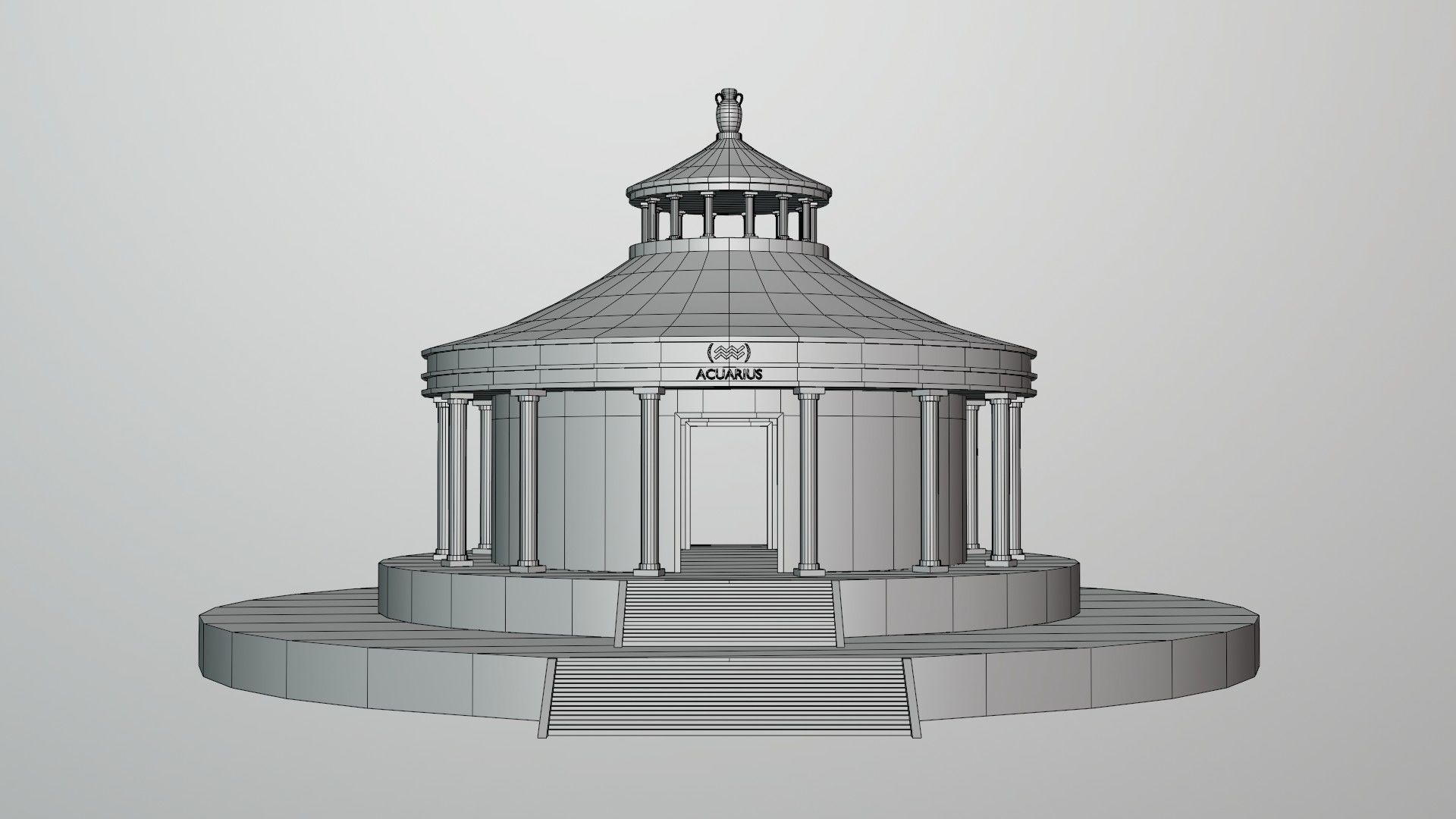 ACUARIO TEMPLE - Templo de Acuario - Acuarius Low-poly 3D model_7