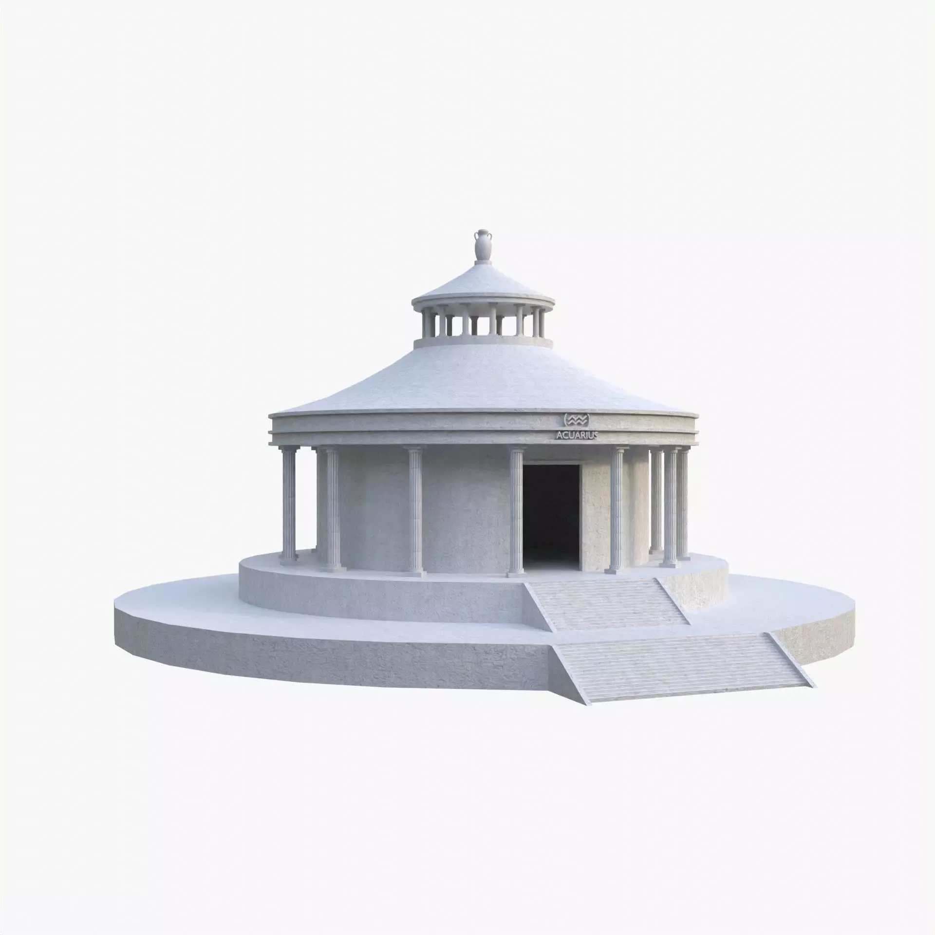 ACUARIO TEMPLE - Templo de Acuario - Acuarius Low-poly 3D model_0