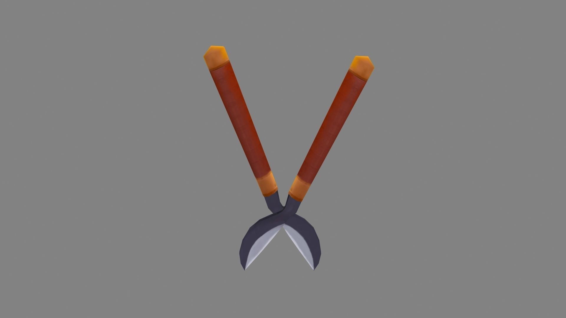 Cartoon gardening scissors - Pruning tool Low-poly 3D model_3