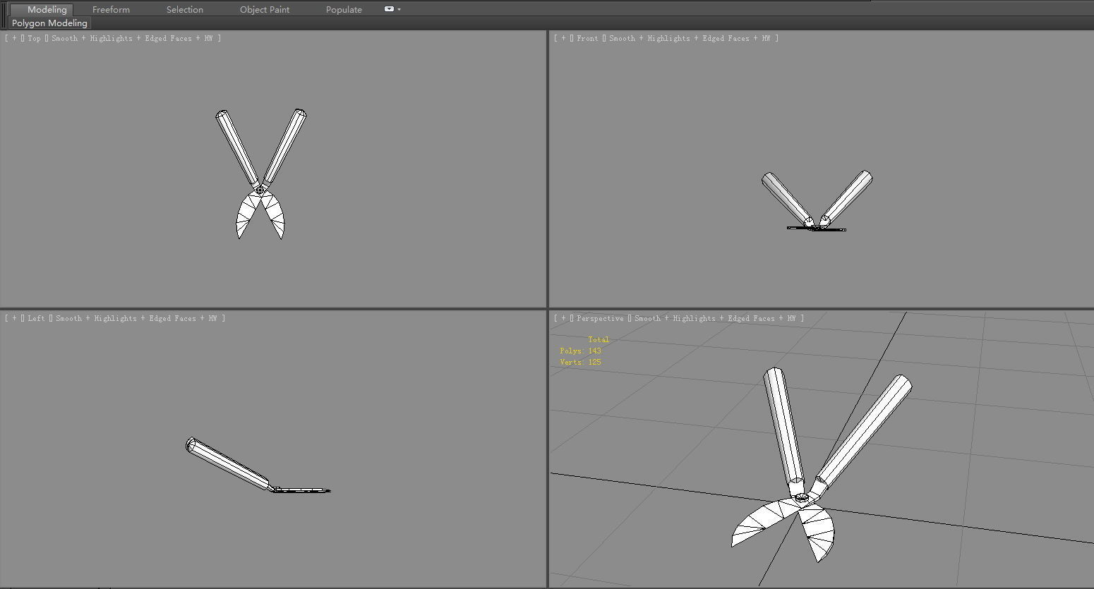 Cartoon gardening scissors - Pruning tool Low-poly 3D model_6
