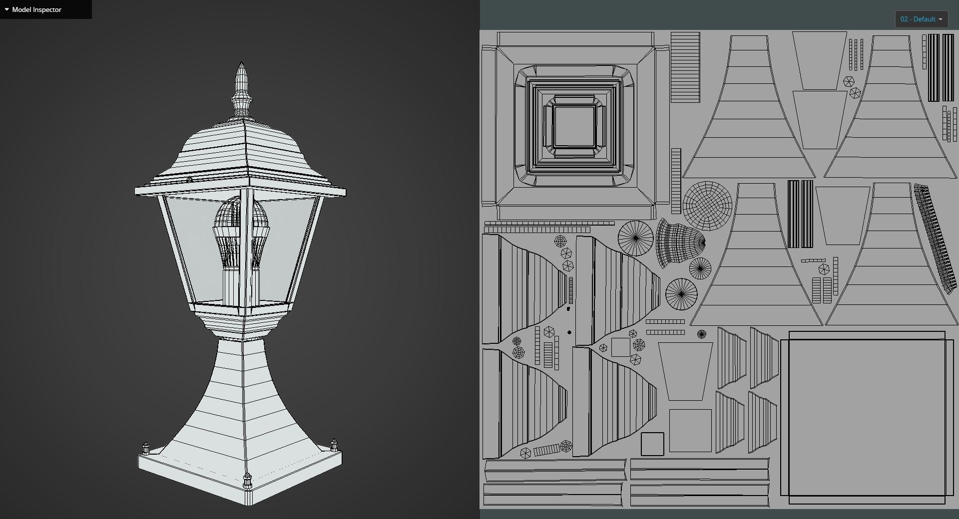 Game Ready Street Lamp Low-poly 3D model_10