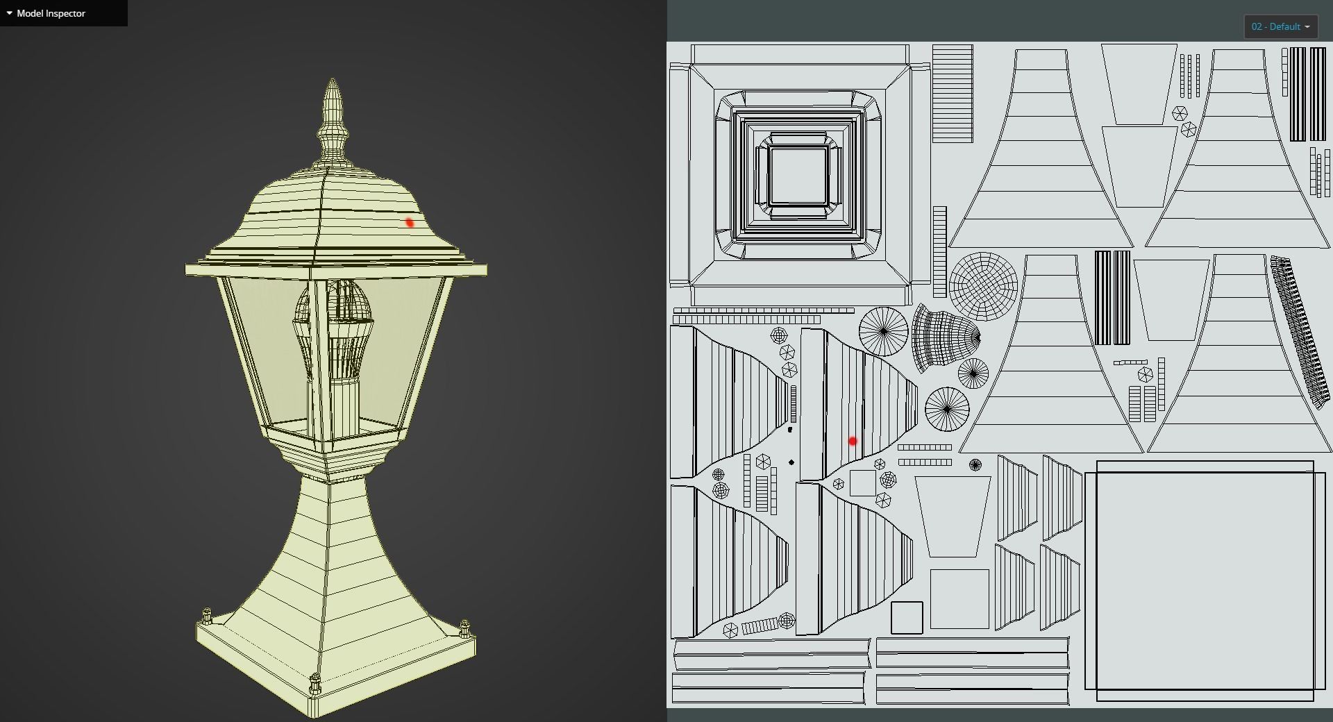 Game Ready Street Lamp Low-poly 3D model_11