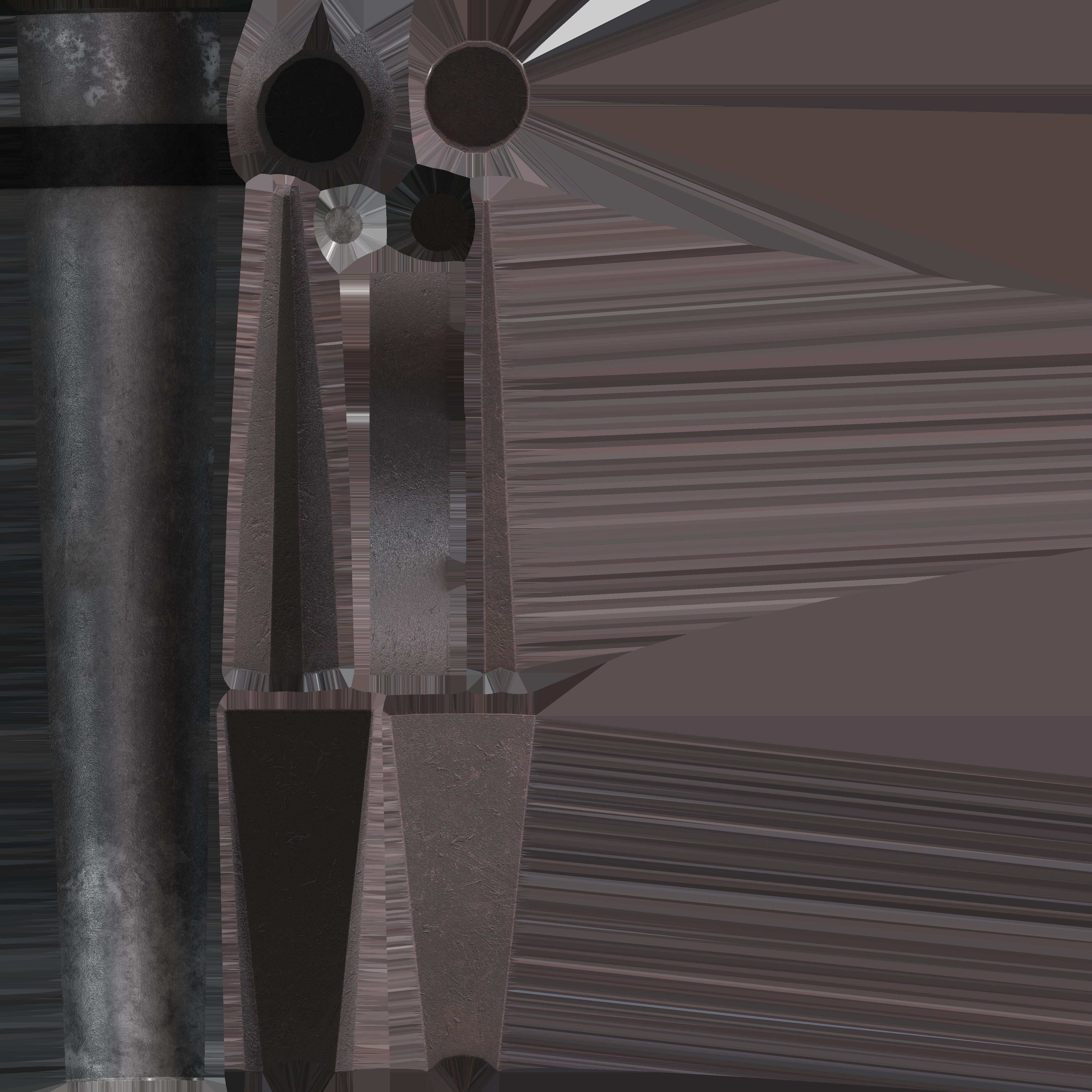 Game Ready Shovel Set Low-poly 3D model_12