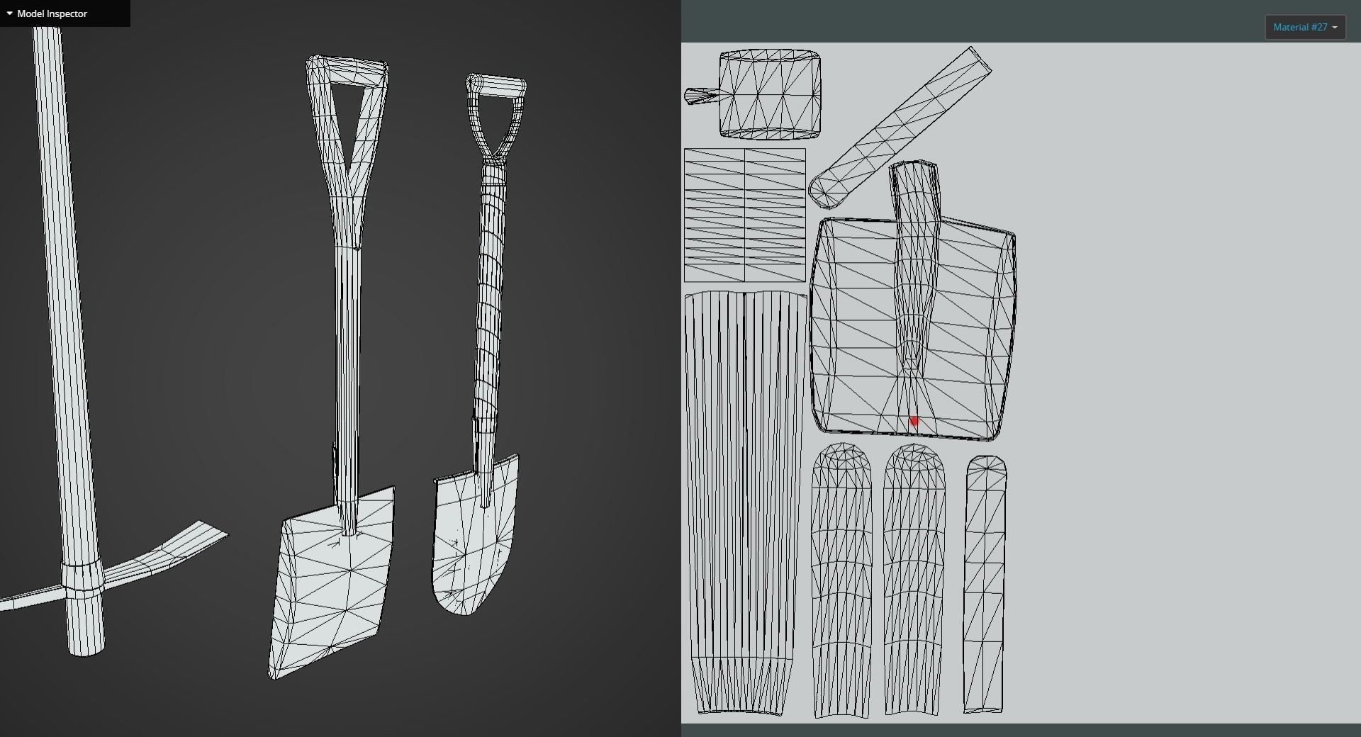 Game Ready Shovel Set Low-poly 3D model_11