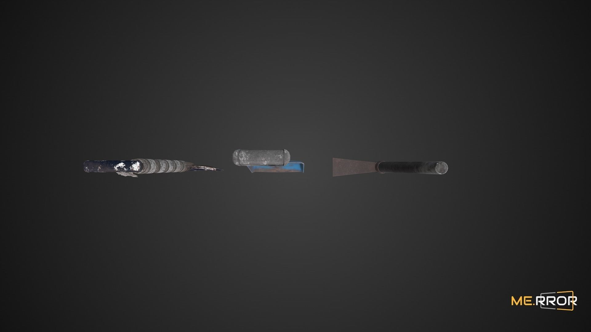 Game Ready Shovel Set Low-poly 3D model_7