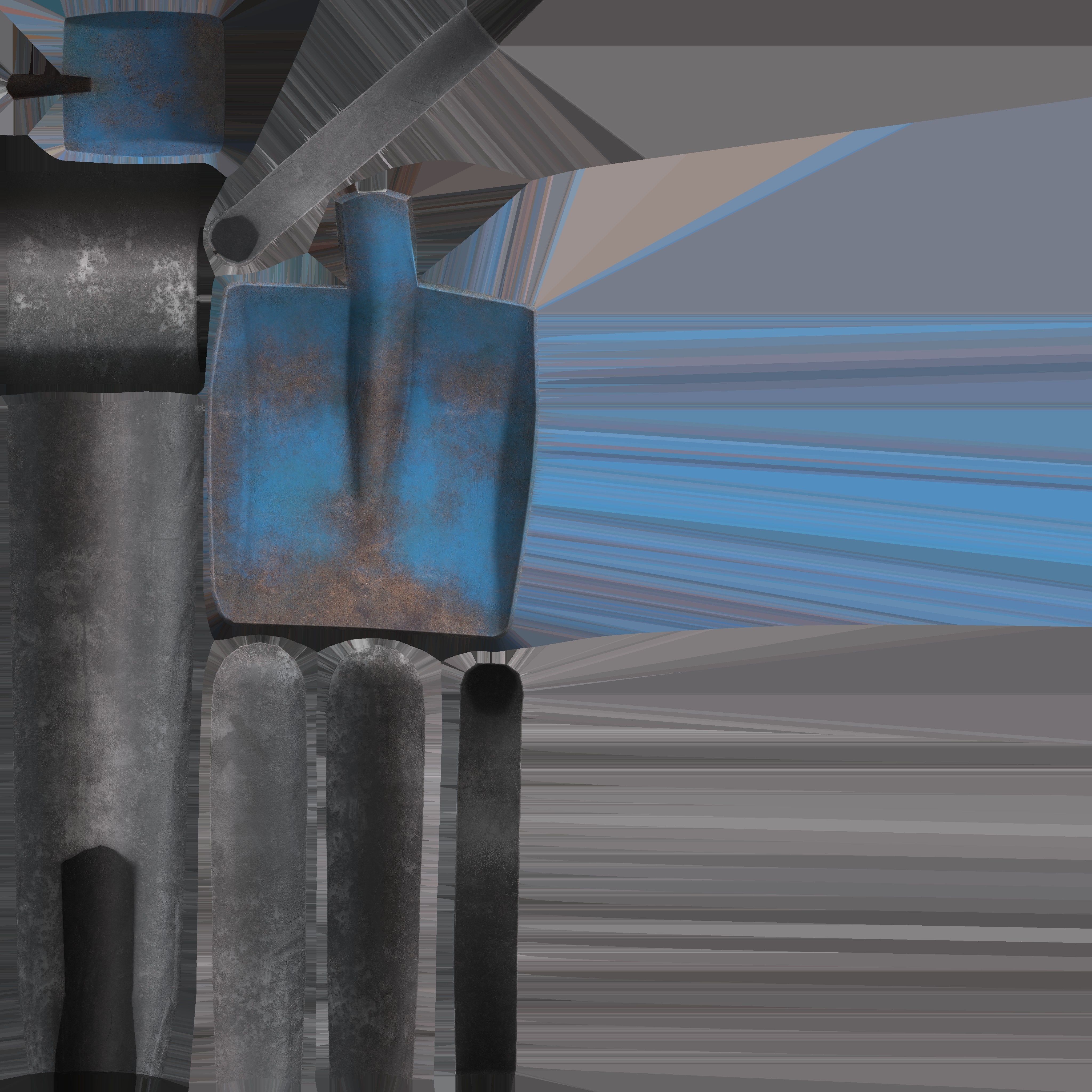 Game Ready Shovel Set Low-poly 3D model_17