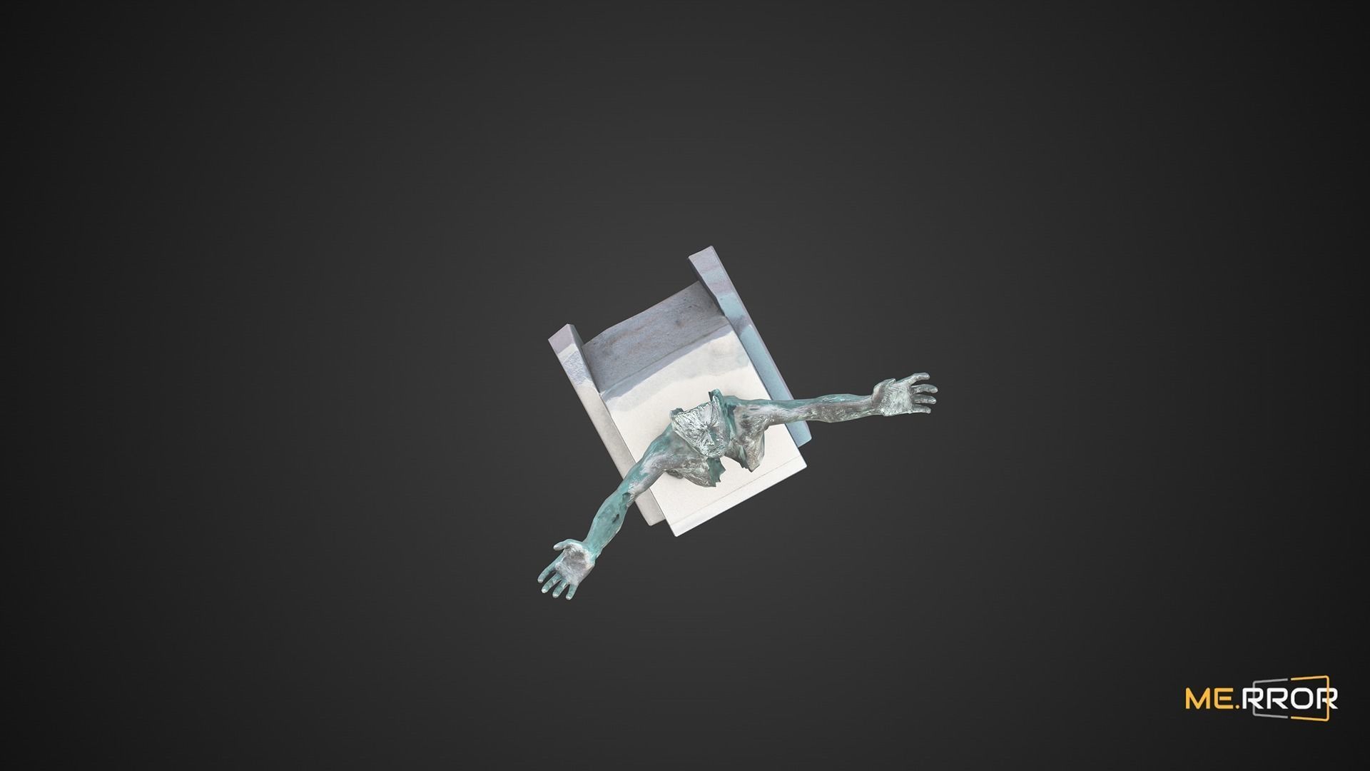 Game Ready Bronze Statue Low-poly 3D model_9