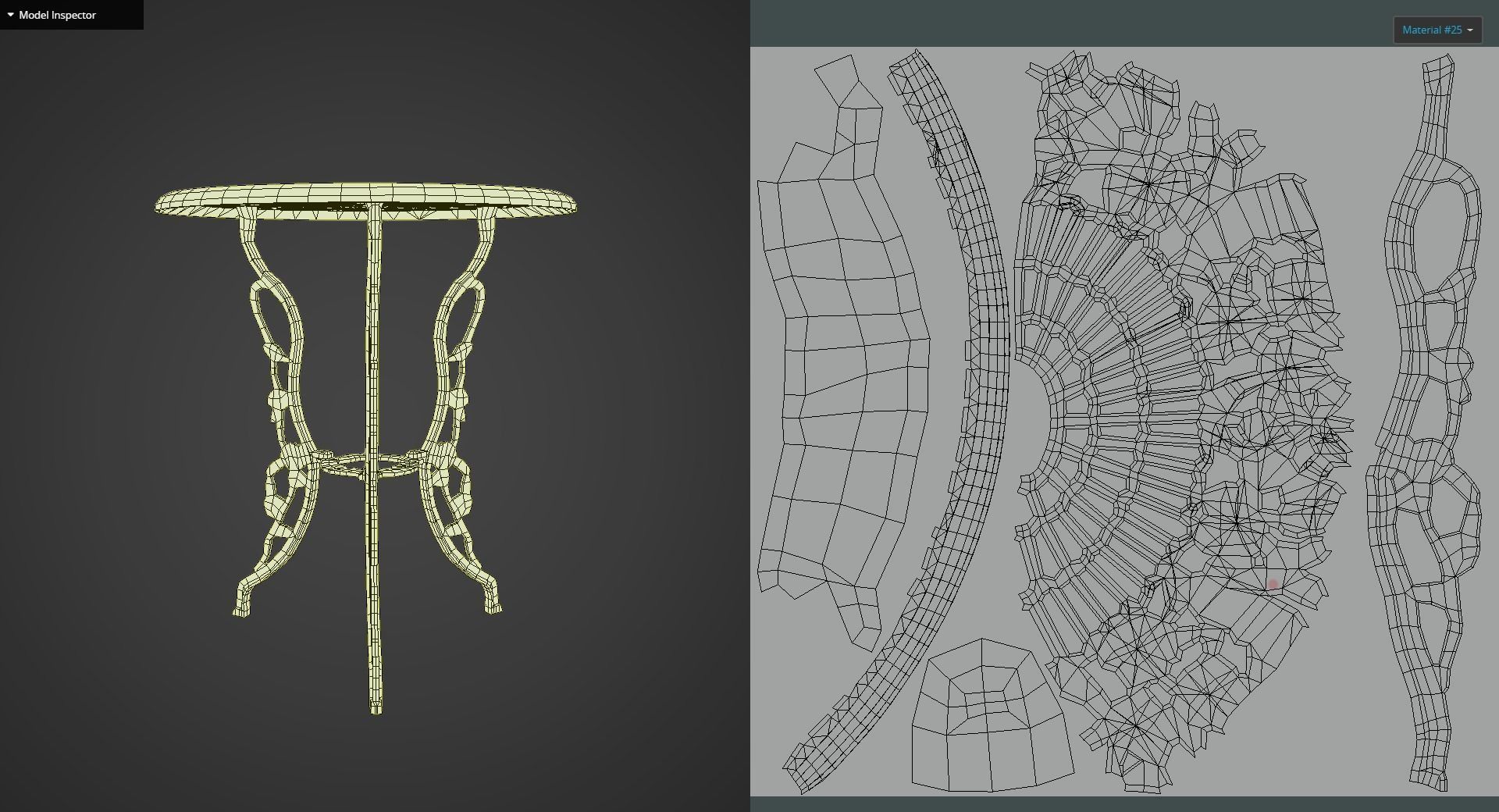 Game Ready Steel Table Low-poly 3D model_11