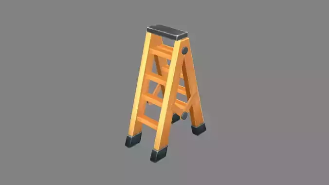 Cartoon herringbone ladder Low-poly 3D model