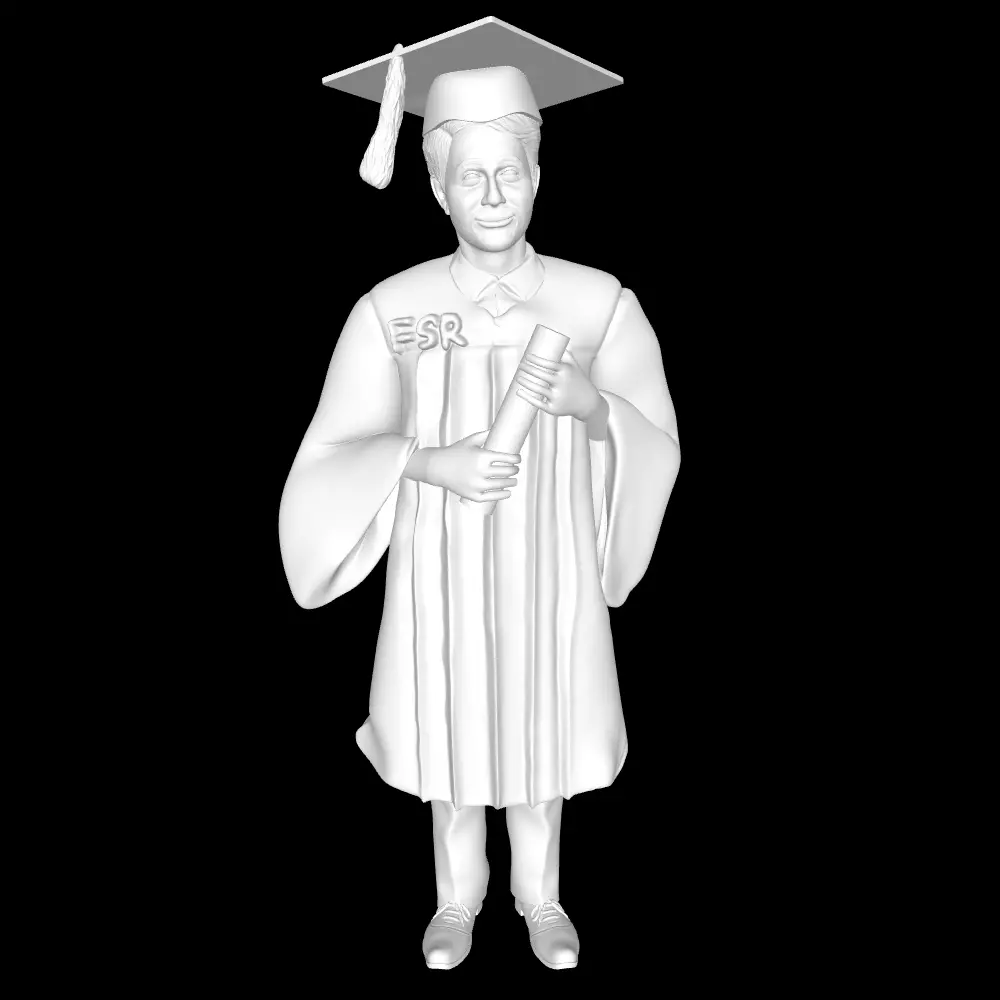 GRADUATION- GRADUATE BOY- PASSOUT- UNIVERSITY- COLLEGE-GRAD-GOWN 3D print model