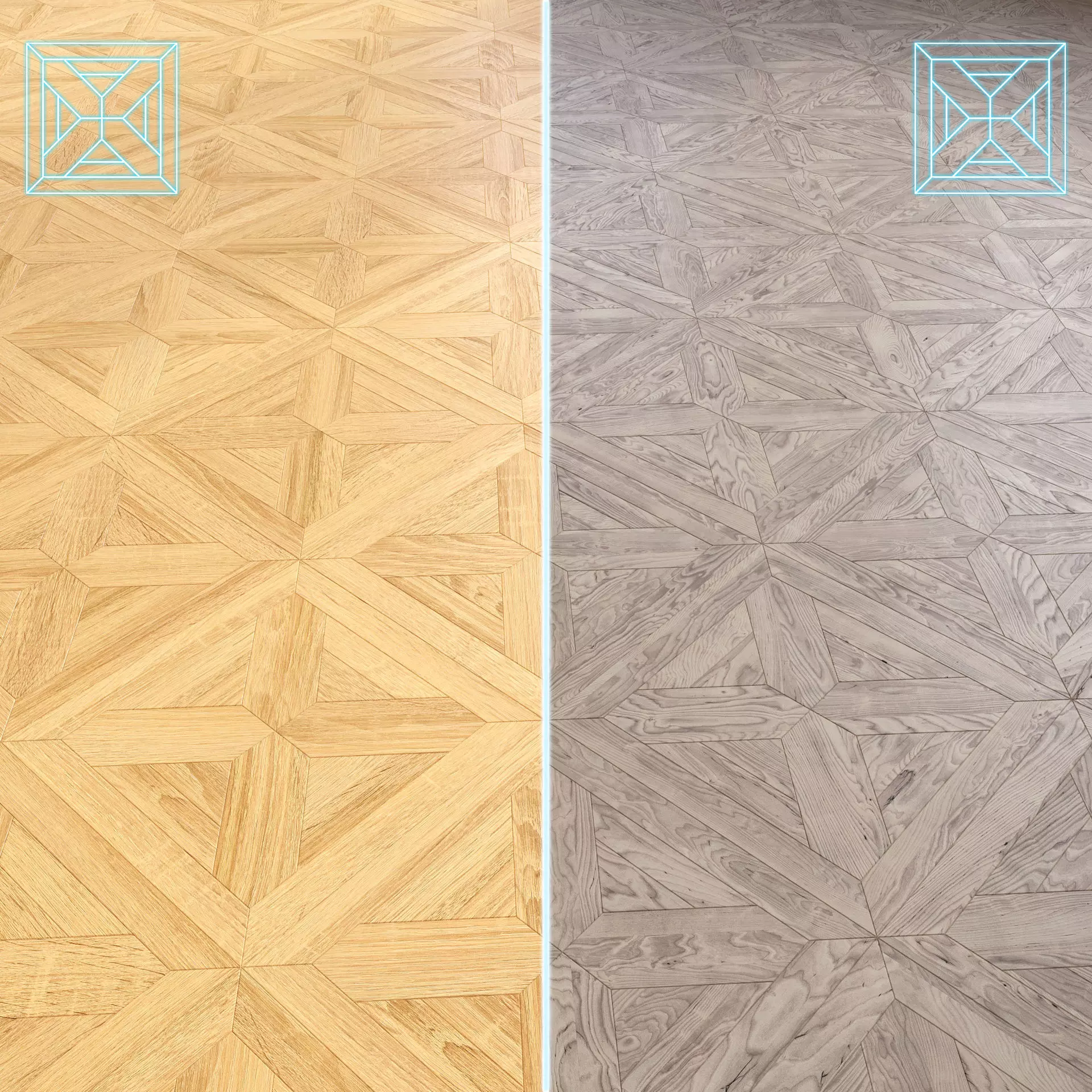 Parquet - Laminate - Wooden floor 2 in 1 Low-poly 3D model_0