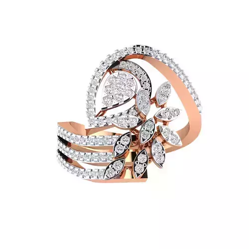 Women Coctail Ring STL OBJ FBX Renders Details 3D print model
