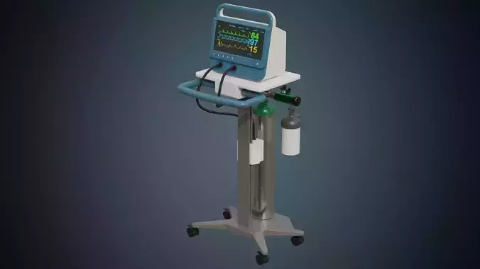 Medical Monitor 1A Low-poly 3D model