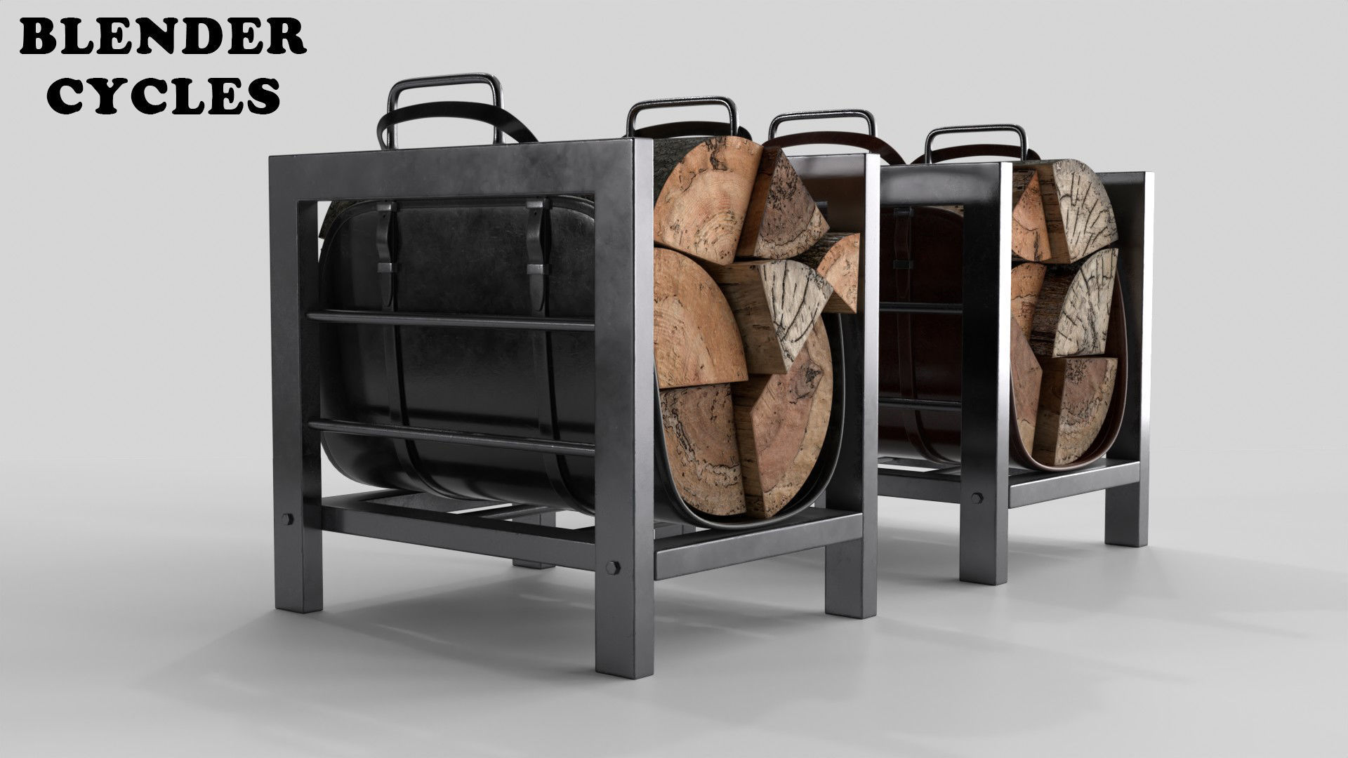 Firewood Log Rack 2 colors Low-poly 3D model_20