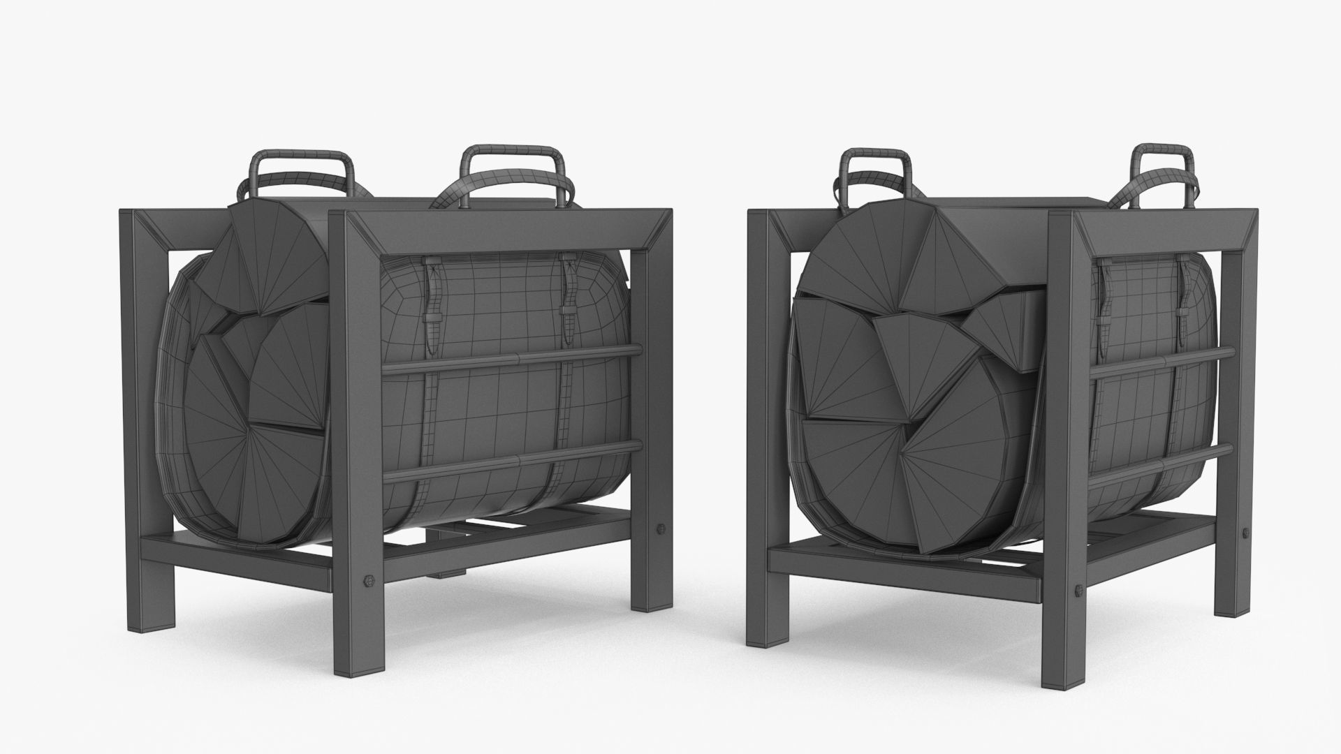 Firewood Log Rack 2 colors Low-poly 3D model_21