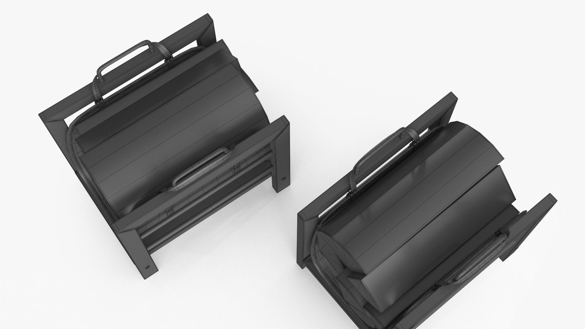 Firewood Log Rack 2 colors Low-poly 3D model_22