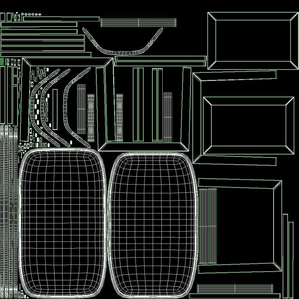 Firewood Log Rack 2 colors Low-poly 3D model_23