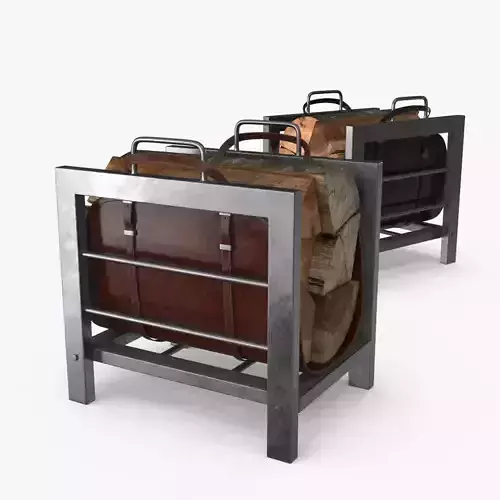 Firewood Log Rack 2 colors Low-poly 3D model