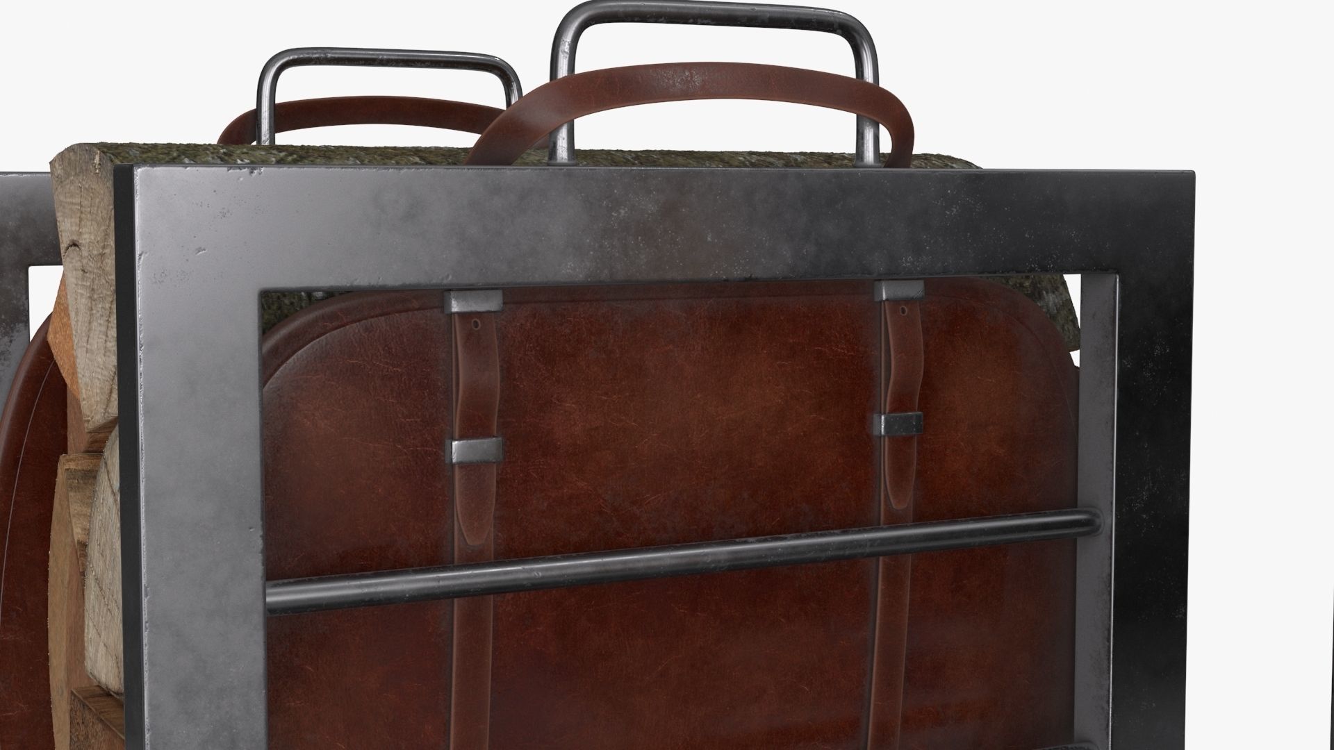 Firewood Log Rack 2 colors Low-poly 3D model_14