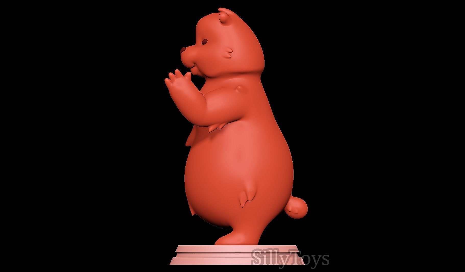 Bear cartoon 3D print model_2