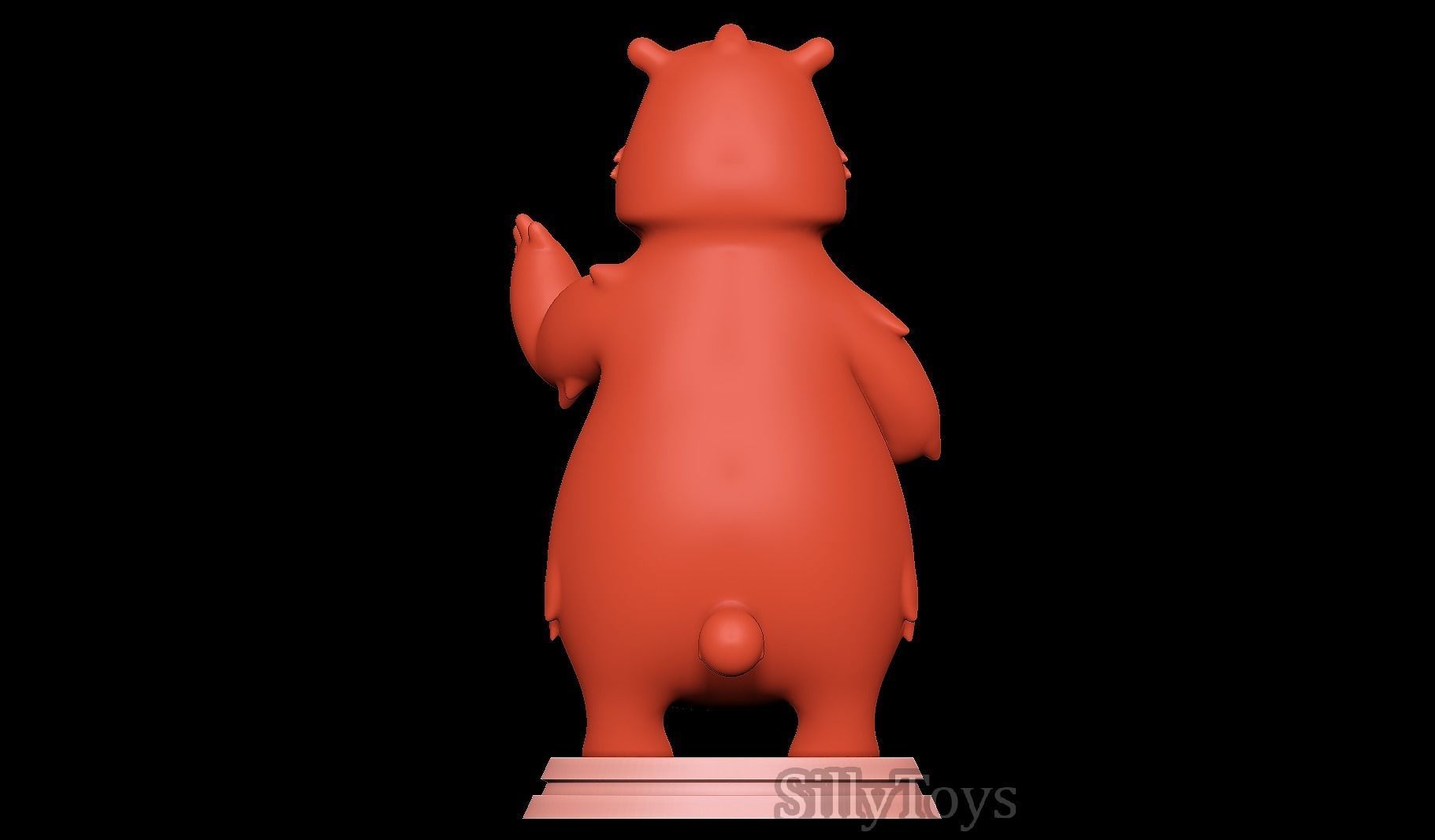 Bear cartoon 3D print model_3