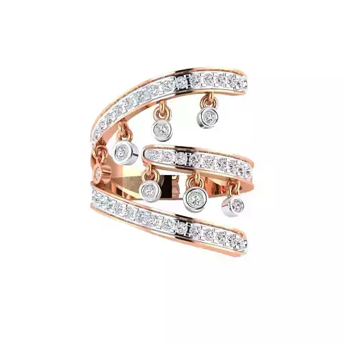 Women Coctail Ring STL OBJ FBX Renders Details 3D print model