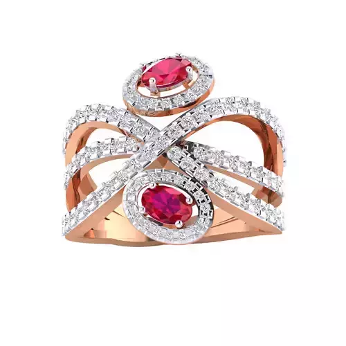 Women Coctail Ring STL OBJ FBX Renders Details 3D print model