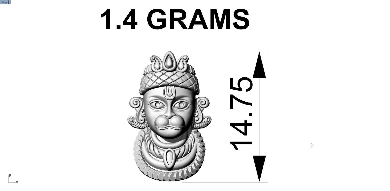 HUNUMAN PENDENT 3D print model_6