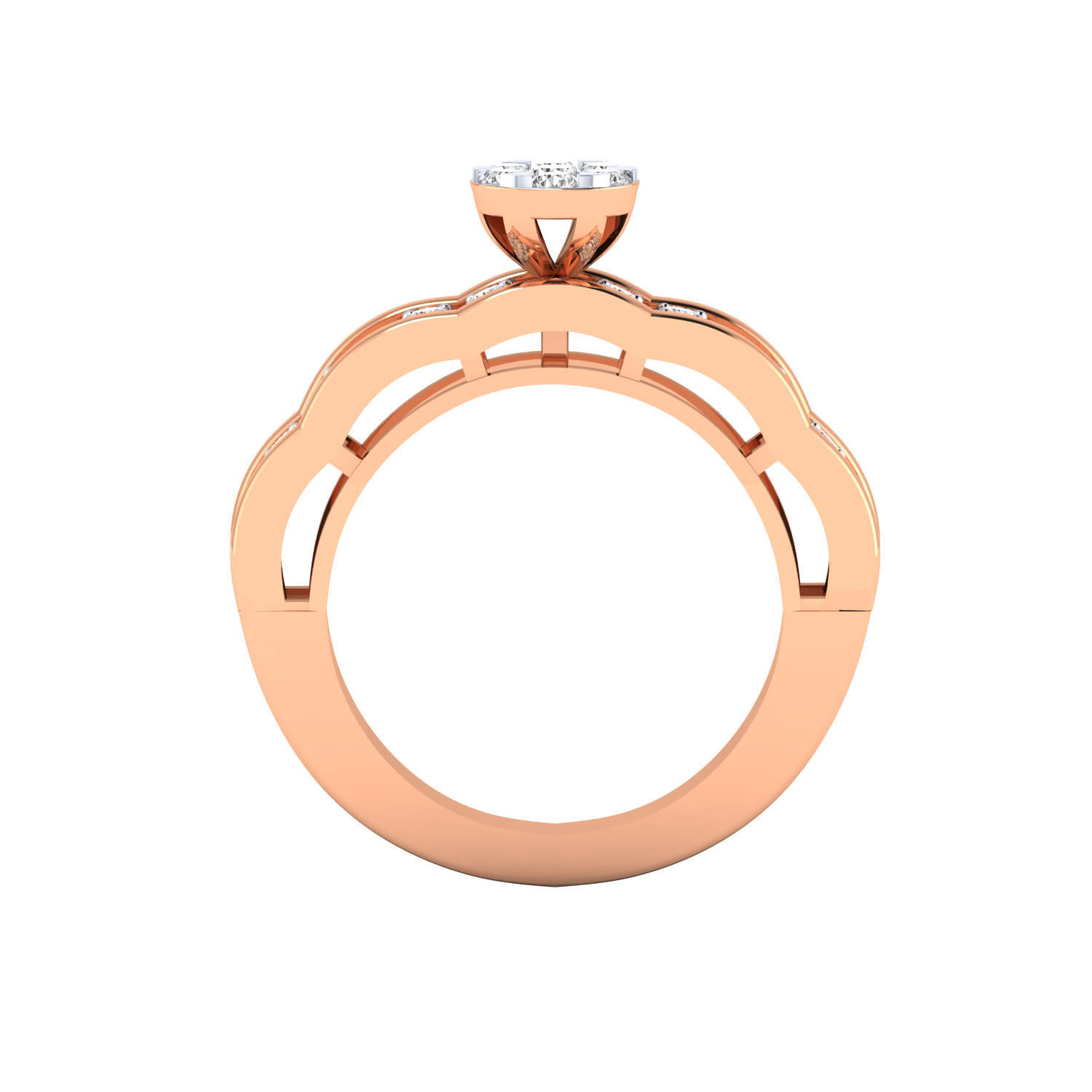 Women Band Ring STL OBJ FBX Renders Details 3D print model_6