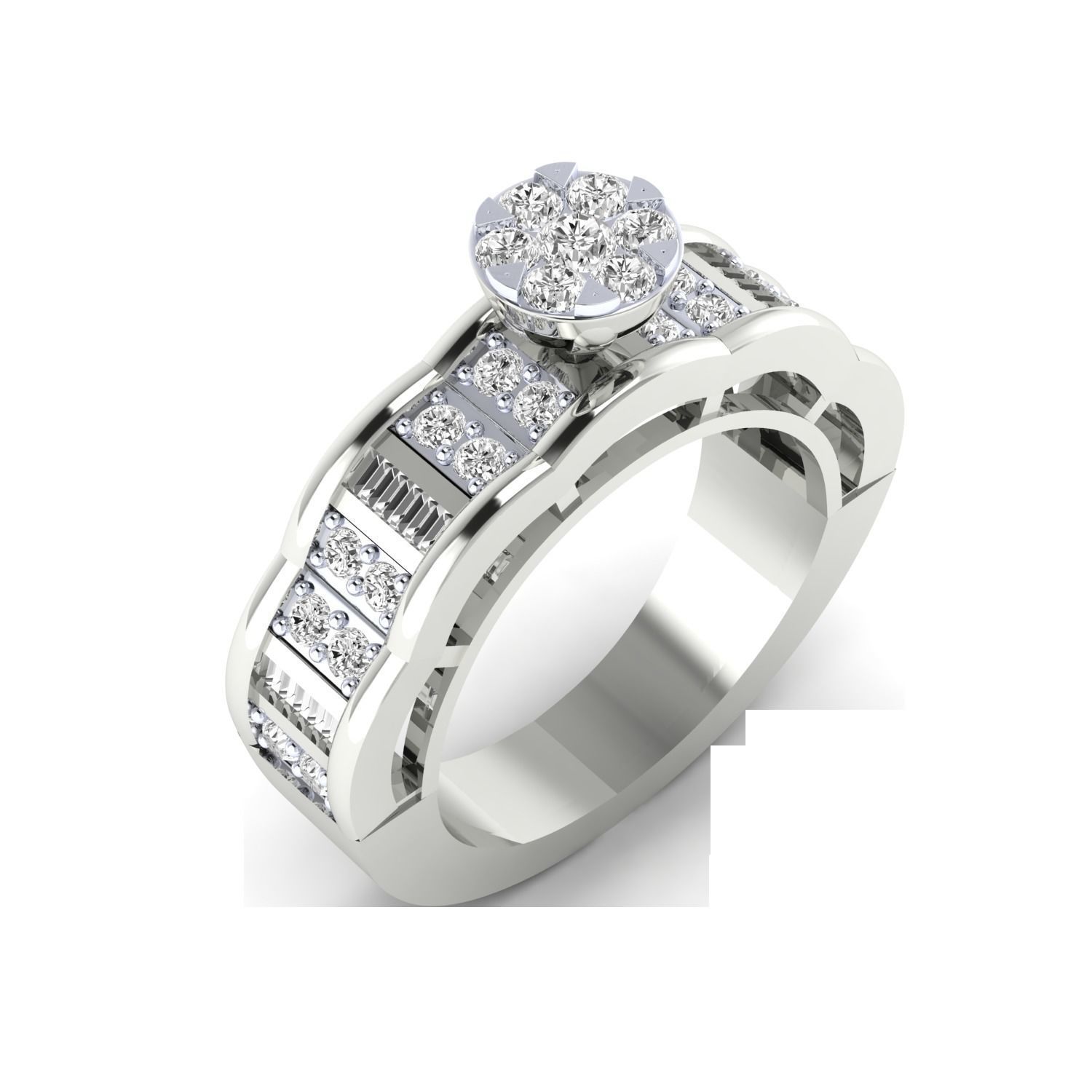 Women Band Ring STL OBJ FBX Renders Details 3D print model_9