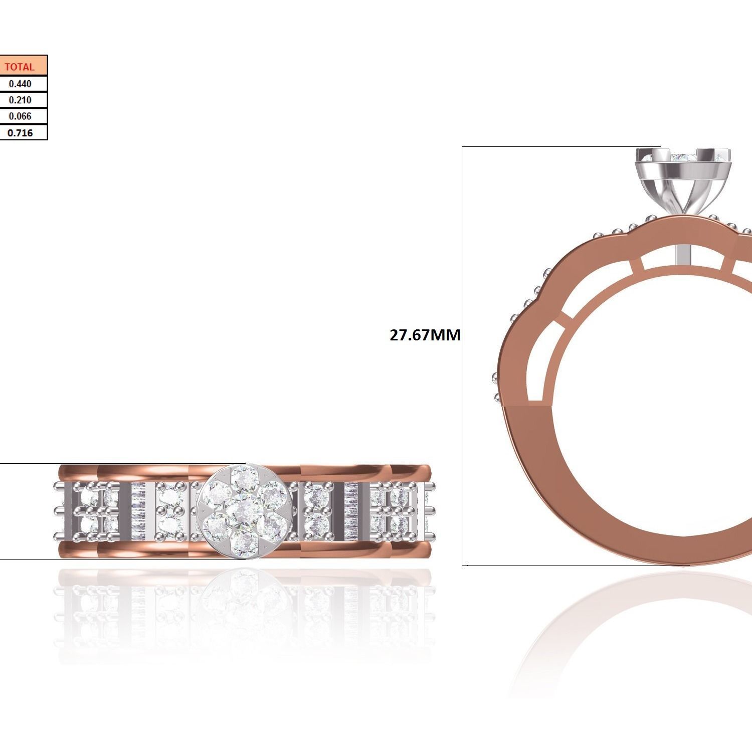 Women Band Ring STL OBJ FBX Renders Details 3D print model_24