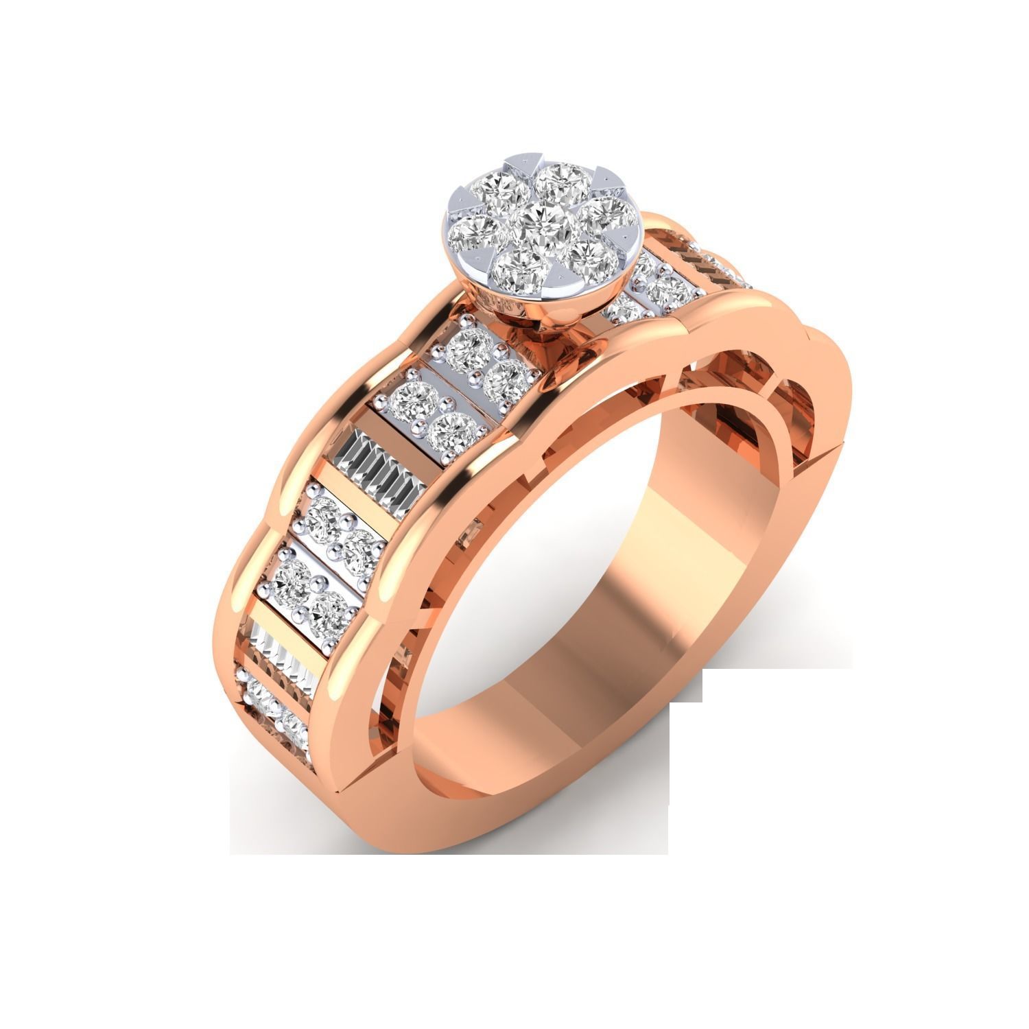 Women Band Ring STL OBJ FBX Renders Details 3D print model_2
