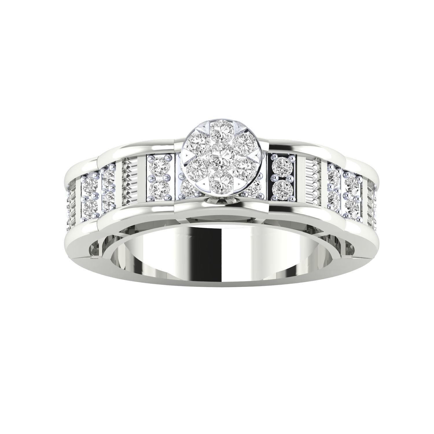 Women Band Ring STL OBJ FBX Renders Details 3D print model_12