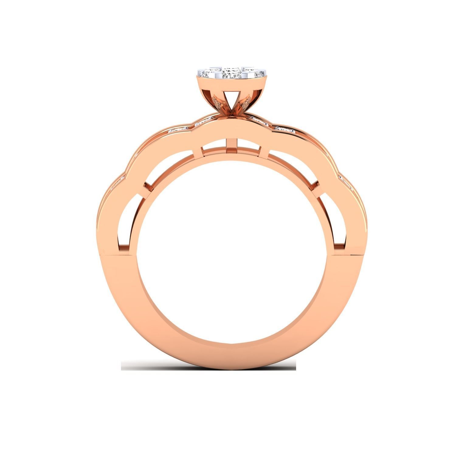 Women Band Ring STL OBJ FBX Renders Details 3D print model_7