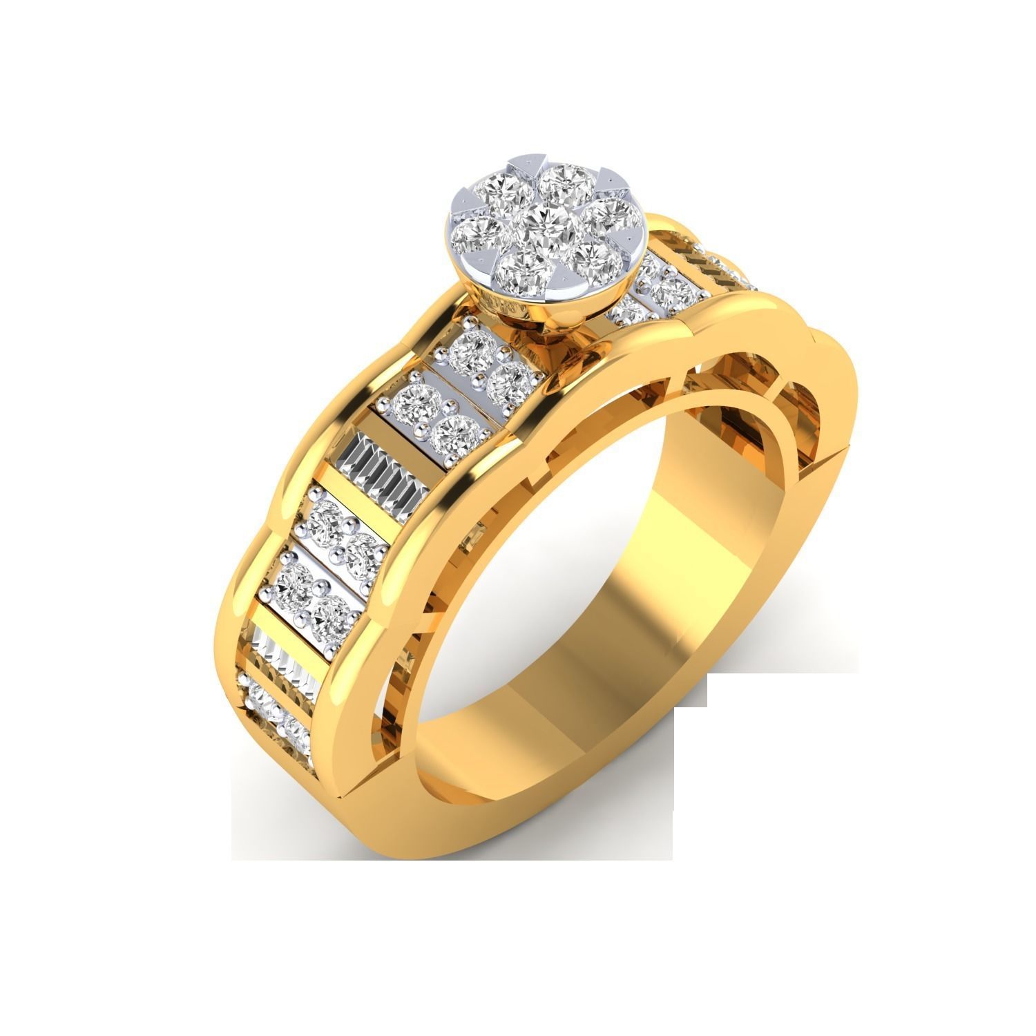 Women Band Ring STL OBJ FBX Renders Details 3D print model_17