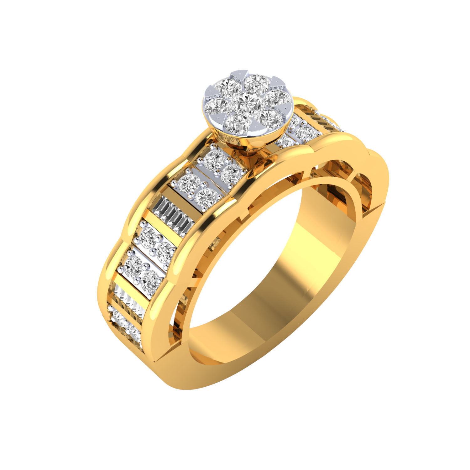 Women Band Ring STL OBJ FBX Renders Details 3D print model_16