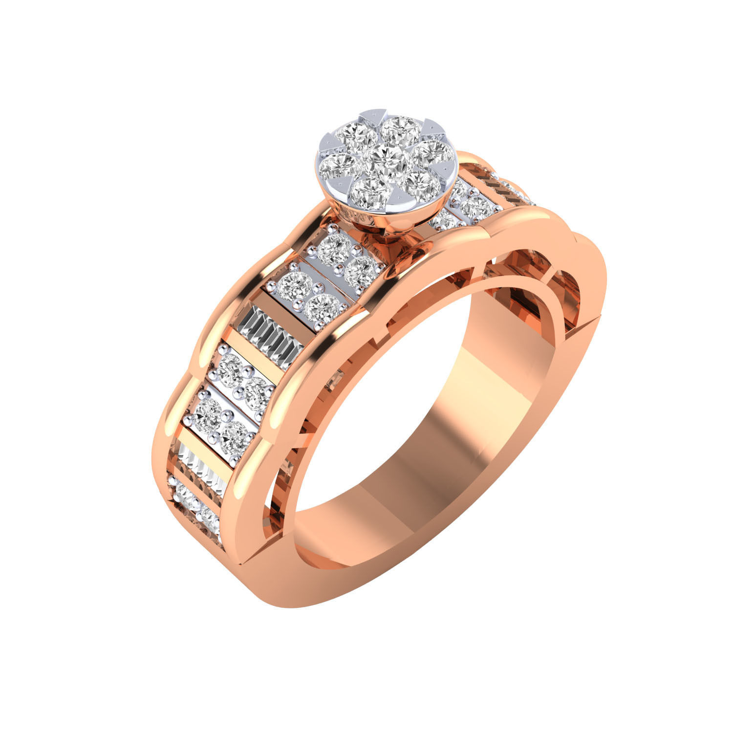 Women Band Ring STL OBJ FBX Renders Details 3D print model_1