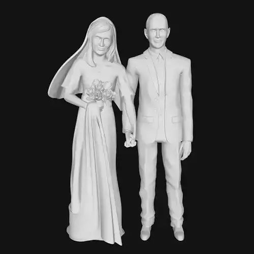BRIDAL COUPLE - WEDDING COUPLE - BRIDE AND GROOM- MARRIED COUPLE 3D print model