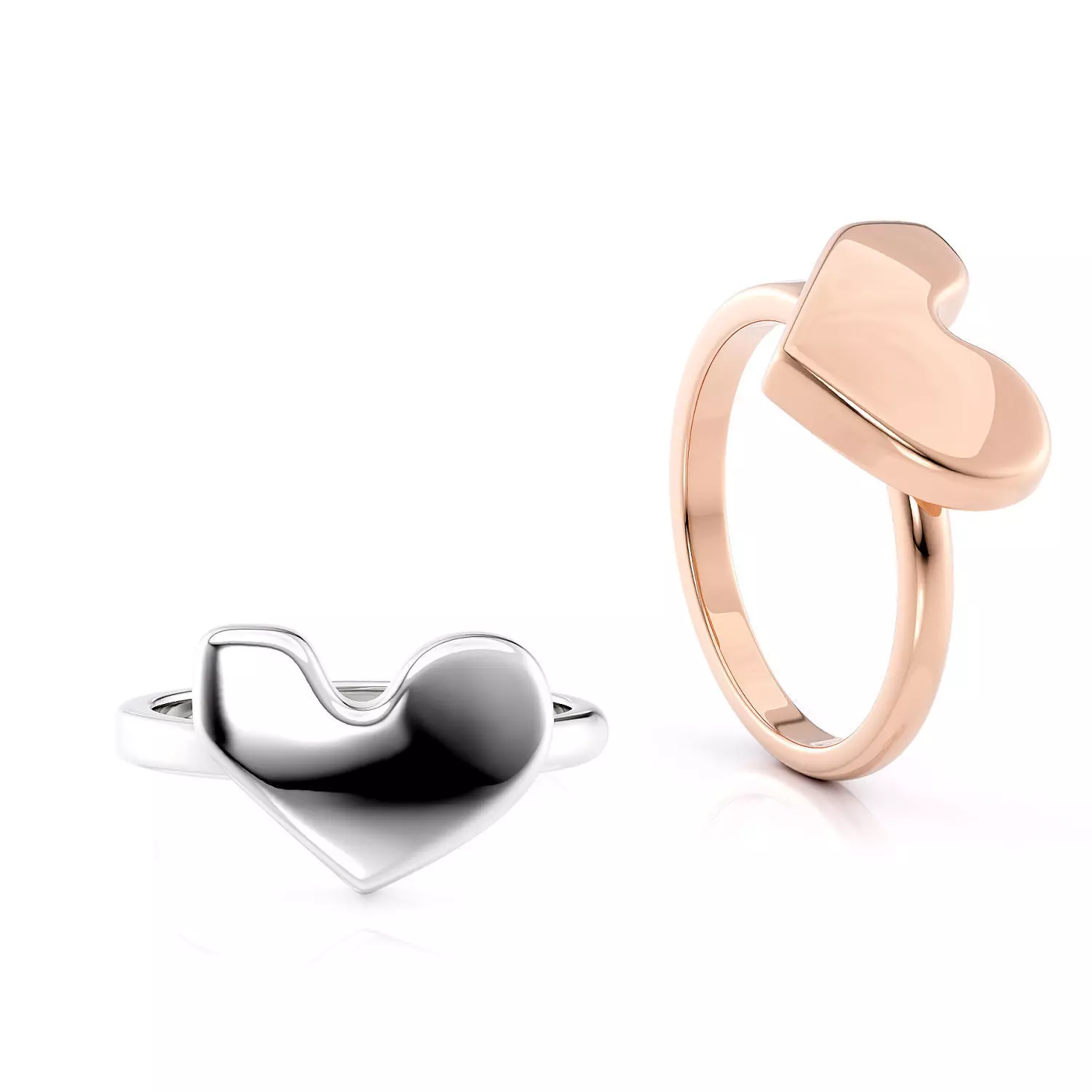 Heart ring asymmetrical R 0328 printable 3d model 3D print model