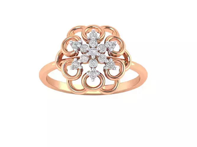 Women Flower Ring STL OBJ FBX Renders Details