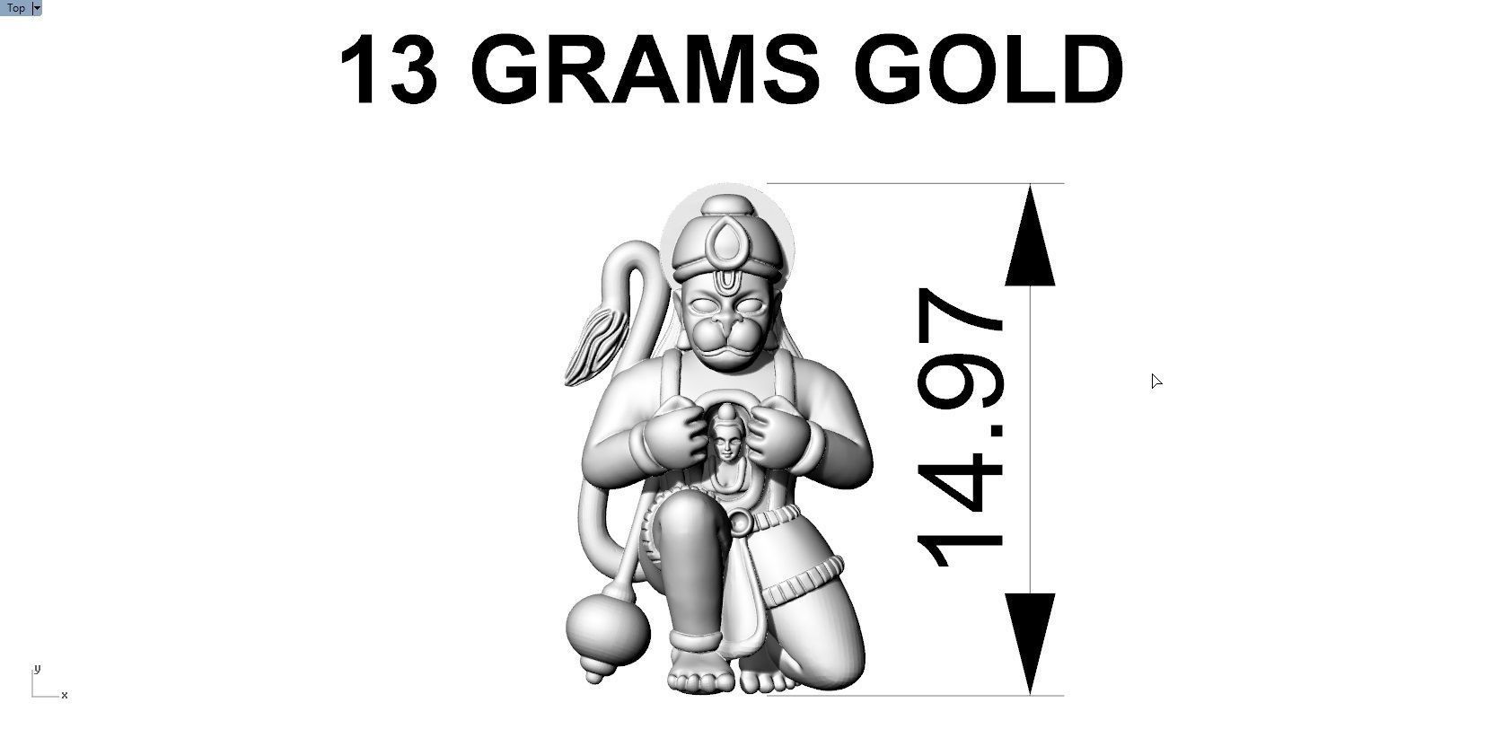 HUNUMAN PENDENT 3D print model_8