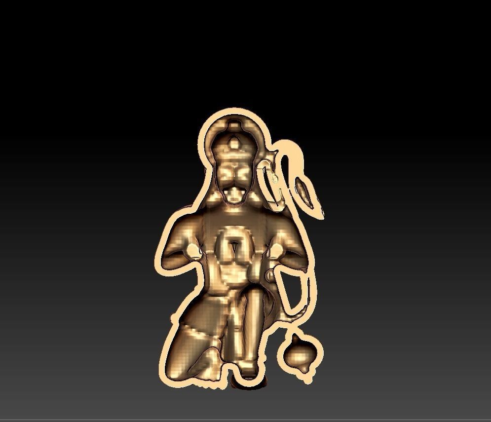 HUNUMAN PENDENT 3D print model_3