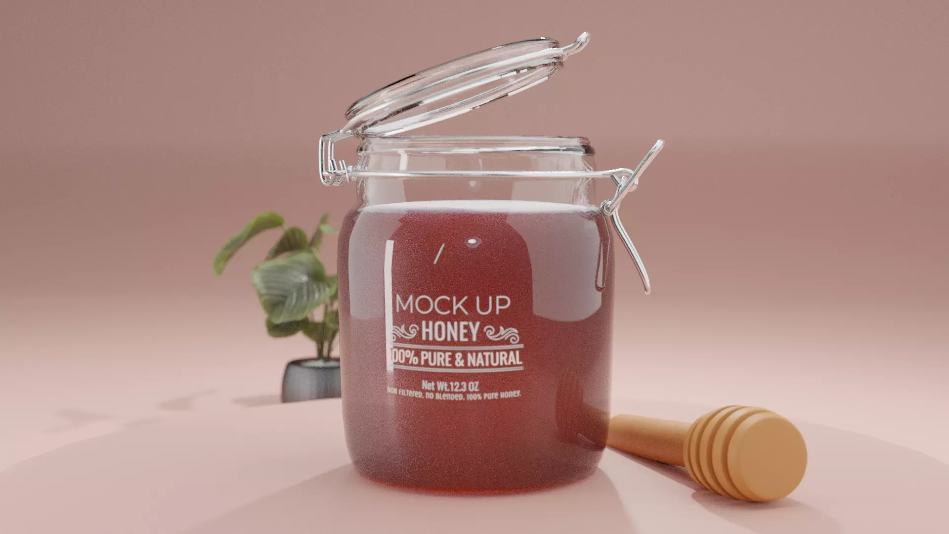 3d Glass honey jar 3D model